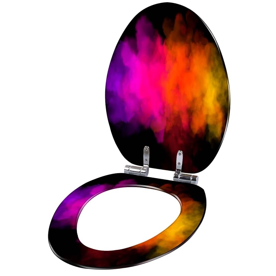 Elongated Toilet Seat Rainbow colored Resin Toilet Seat Slow
